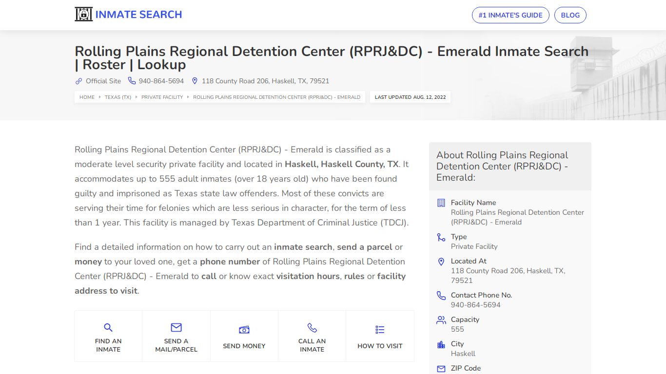 Rolling Plains Regional Detention Center ... - Inmate Lookup